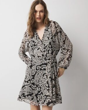 Petite Chiffon Surplice Mini Dress