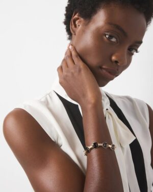 Black Mariner Links & Pave Bracelet