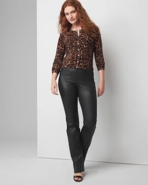 Curvy Extra High-Rise Coated Pull-On Flare Jeans