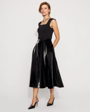 Faux Croc Midi Skirt