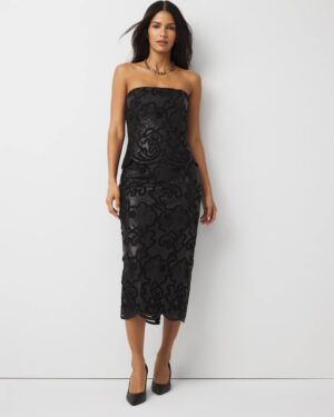 Lace Faux Leather Midi Skirt