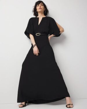 Kimono Sleeve Crepe Gown