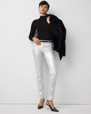 Metallic Coated High Rise Skinny Jean