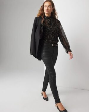 High-Rise Coated Skinny Jeans