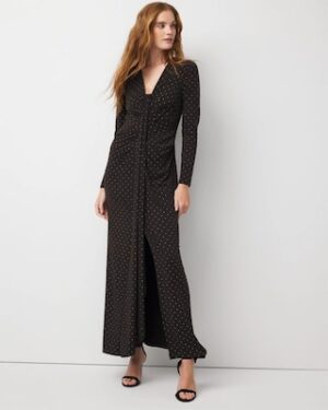 Petite Embellished Long Sleeve Gown