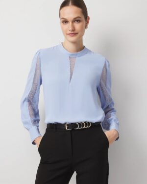 Lace + Crepe Blouse