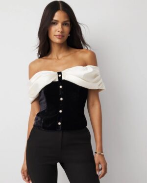 Petite Satin + Velvet Bustier
