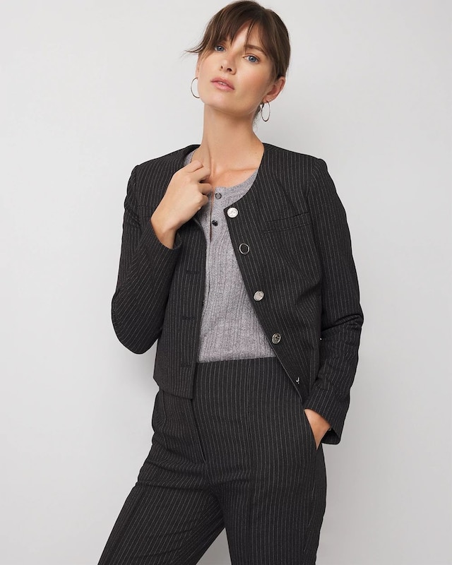 Blk Crosshatch Pinstripe