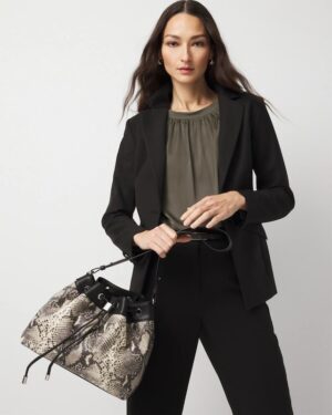 Python Drawstring Bucket Bag