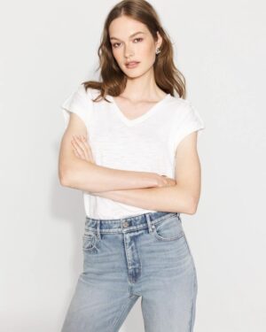 V-Neck Tee with Epaulets