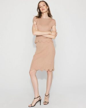 Scalloped Shimmer Sweater Skirt