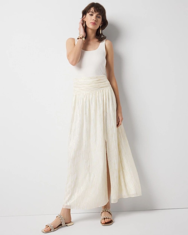 New Crinkle Lurex - Ecru