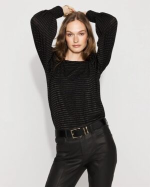 Long Sleeve Tee with Smocked Cuffs