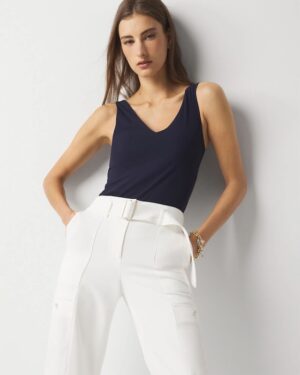 WHBM FORME All Ways Stretch Dual Neck Tank