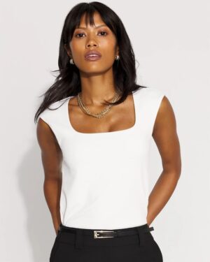 WHBM FORME All Ways Stretch Square Neck Top