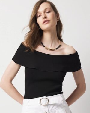 WHBM FORME Sculpt Stretch Off-the-Shoulder Sweater