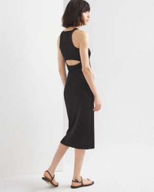 WHBM? FORME Rib Cutout Midi Dress